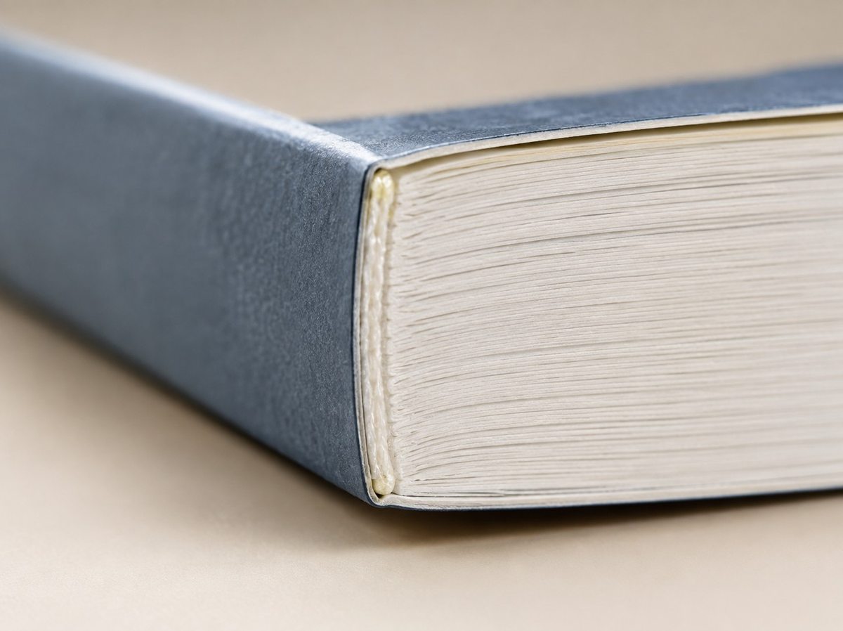 Softcover Book Printing material and craftsmanship close-up
