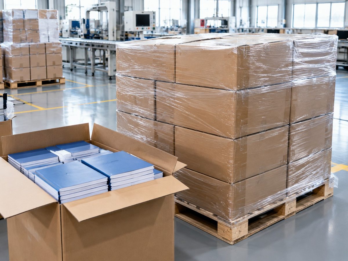 Saddle Stitch Booklet Printing packed for export shipping