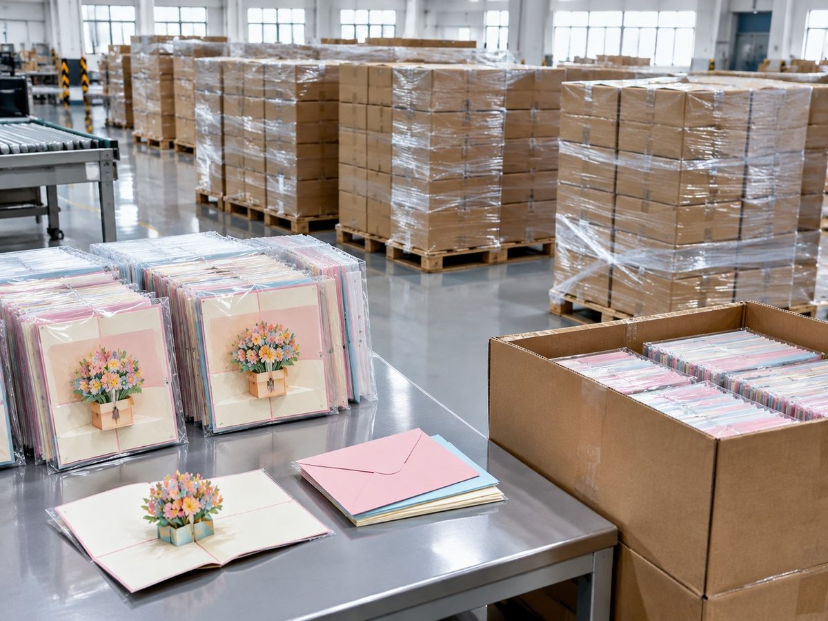 Custom 3D Pop-up Card Printing packed for export shipping