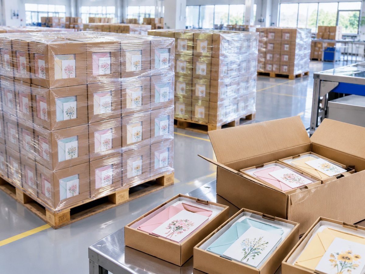 Custom Greeting Card Printing packed for export shipping
