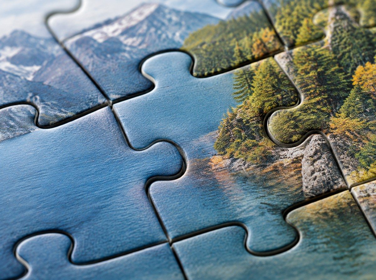 Custom Jigsaw Puzzle Printing material and craftsmanship close-up