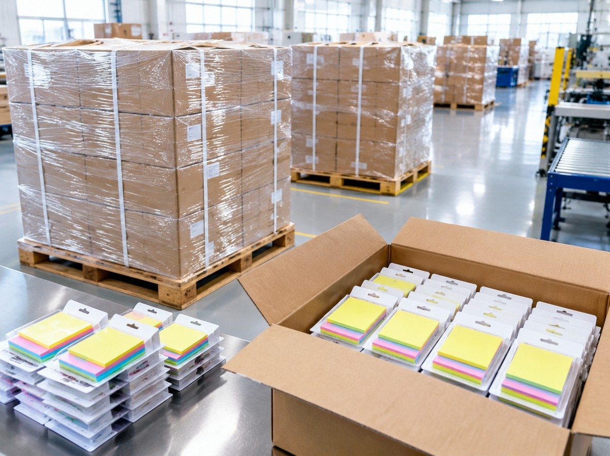 Custom Memo & Sticky Note Pad Printing packed for export shipping