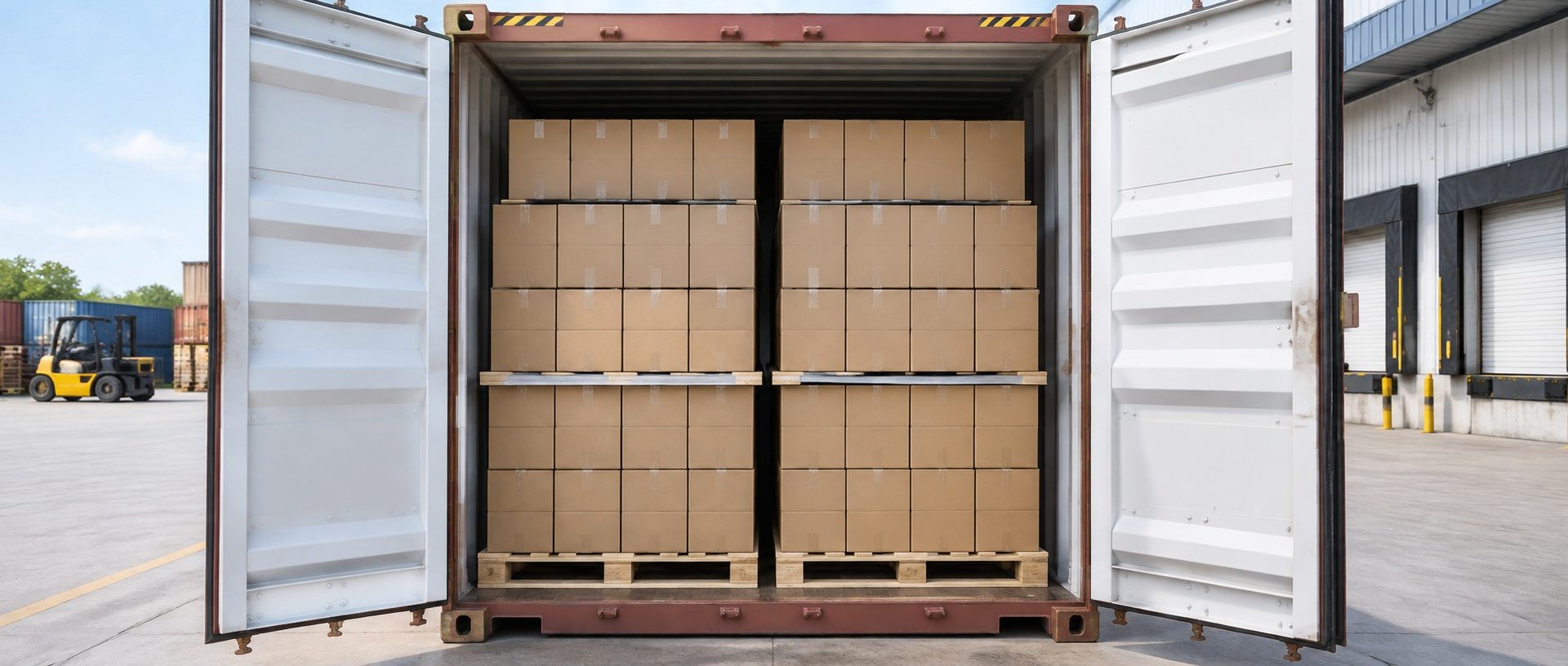 Export cartons loaded for DDP shipping