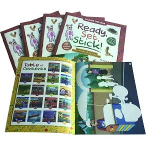 Custom Kids Busy Coloring Book Softcover Offset Paper Stickers Paperback Print for Children