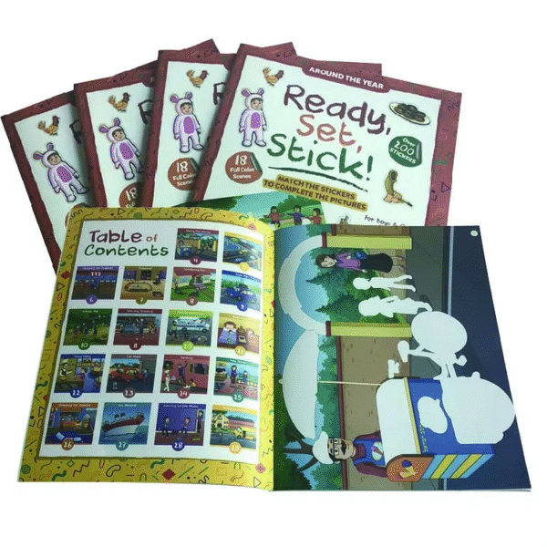 Custom Kids Busy Coloring Book Softcover Offset Paper Stickers Paperback Print for Children