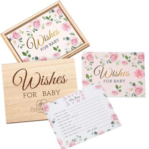 Custom Design Print Baby Shower Advice Card Wood Keepsake Box Pack Thank You Cards Printing