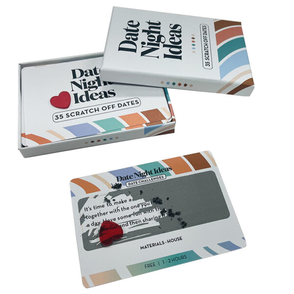 Custom Couple Playing Scratch Off Date Night Ideas Card Game