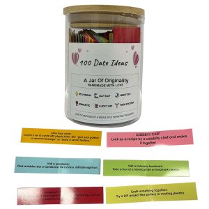 Custom Glass Bottle Jar Pack Date Ideas Affirmation Card