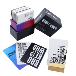 Customized Rigid Shoulder Box Pack Affirmation Quote Conversation Card Set With Stand