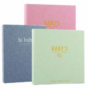 Linen Fabric Hardcover Baby Memory Book Print