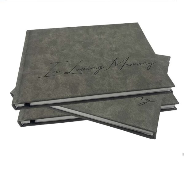 PU Leather Hardcover Funeral In Loving Memory Book Print