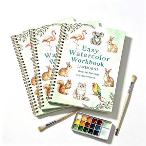 Custom Flower Animal Guided Painting Watercolor Workbook OEM 300GSM Texture Cotton Paper Offset Printed Film Laminated Coloring