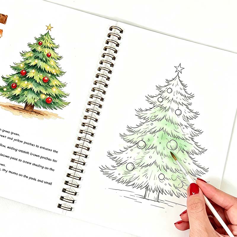 Custom Flower Animal Guided Painting Watercolor Workbook OEM 300GSM Texture Cotton Paper Offset Printed Film Laminated Coloring - Image 3