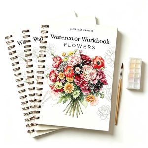 Custom Flower Animal Guided Painting Watercolor Workbook OEM 300GSM Texture Cotton Paper Offset Printed Film Laminated Coloring (复制)